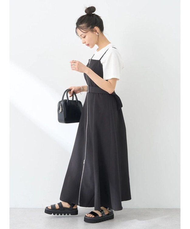 earth music&ecology ダブルジップキャミドレ Black