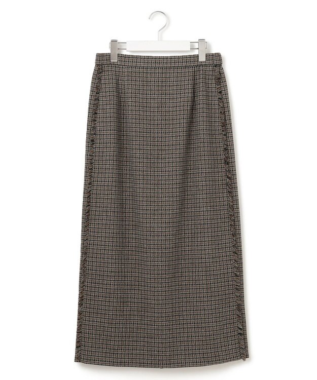 23区 S 【GLOW10月号掲載/洗える】ツイーディーカラーミックス  Iライン スカート ブラウンチェック