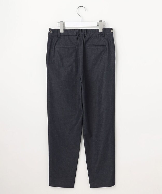 J.PRESS LADIES L 麻シェルドライ テーパード パンツ ネイビーシャンブレー系