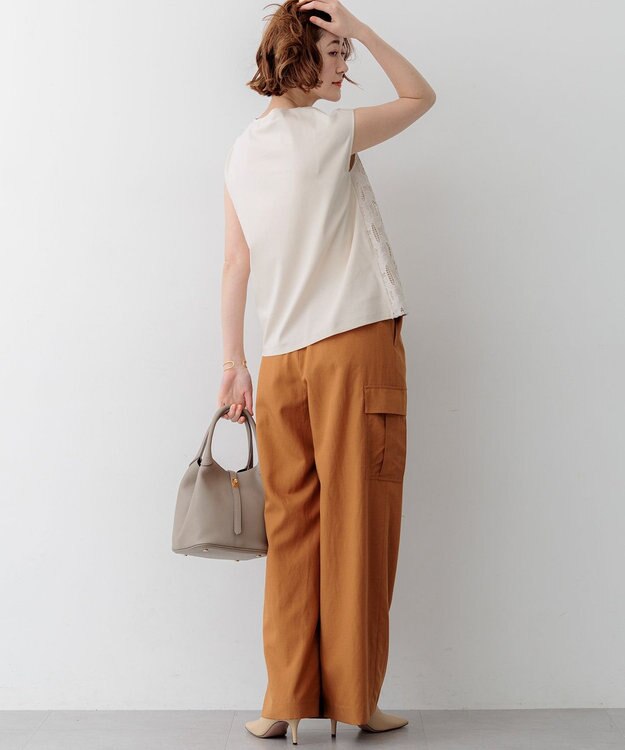 23区 【先行予約】コードエンブロイダリージャージー フレンチスリーブ カットソー ベージュ系