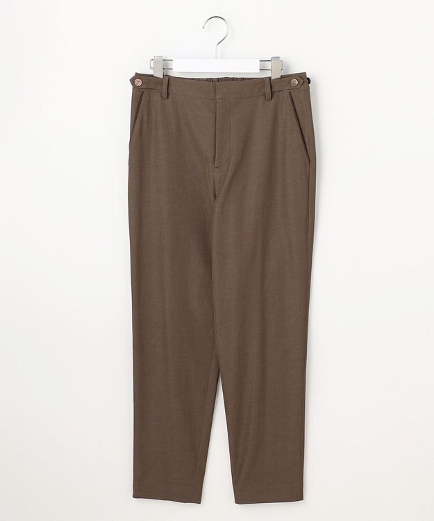 J.PRESS LADIES L 麻シェルドライ テーパード パンツ ダークブラウンシャンブレー系