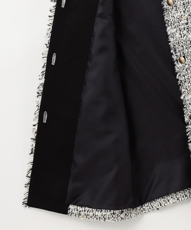 自由区 ラメキャンディーツイード ジレ モノトーン