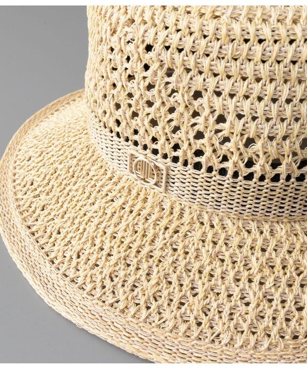 AURORA LANVIN en Bleu ランバン オン ブルー 手編み風ペーパーサーモ中ツバ ハット ライトベージュ