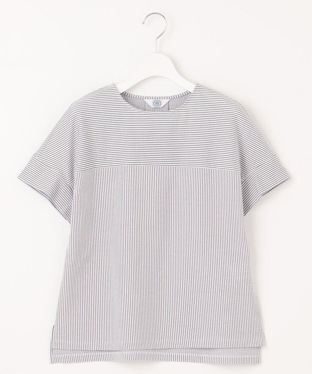 J.PRESS LADIES L 【WEB限定カラーあり・抗菌消臭・吸水速乾】サッカージャージー フレンチスリーブ カットソー ライトグレー系1