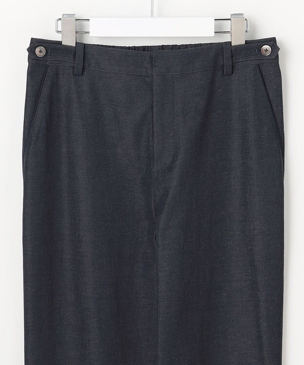 J.PRESS LADIES L 麻シェルドライ テーパード パンツ ネイビーシャンブレー系