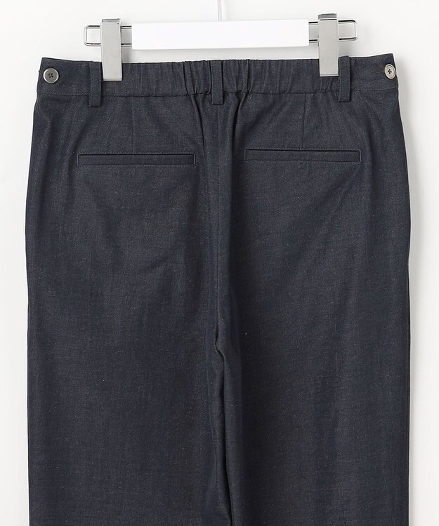 J.PRESS LADIES L 麻シェルドライ テーパード パンツ ネイビーシャンブレー系