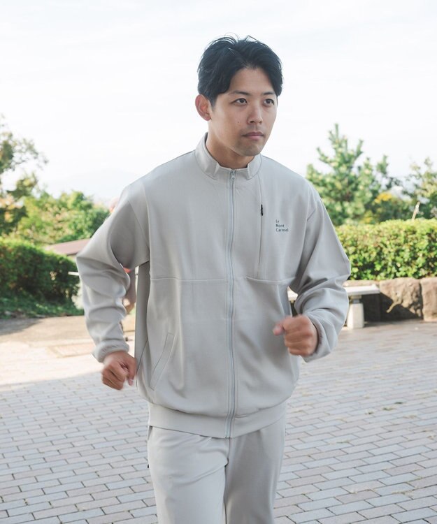 SHARE PARK MENS 【UVカット・吸水速乾・ストレッチ・軽量・アンチピリング 】ダンボールトラックジャケット（L・XLサイズ） ベージュ系