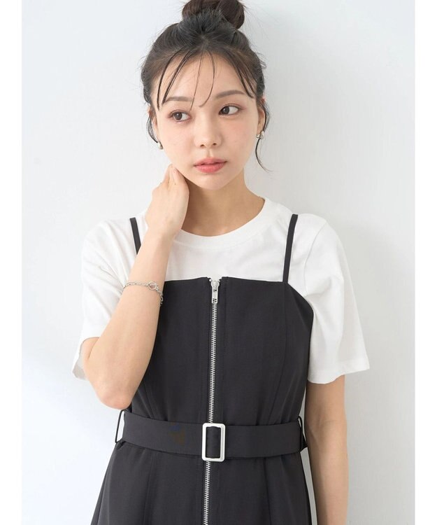 earth music&ecology ダブルジップキャミドレ Black