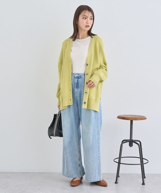 earth music&ecology やわらかタッチカーディガン Yellow