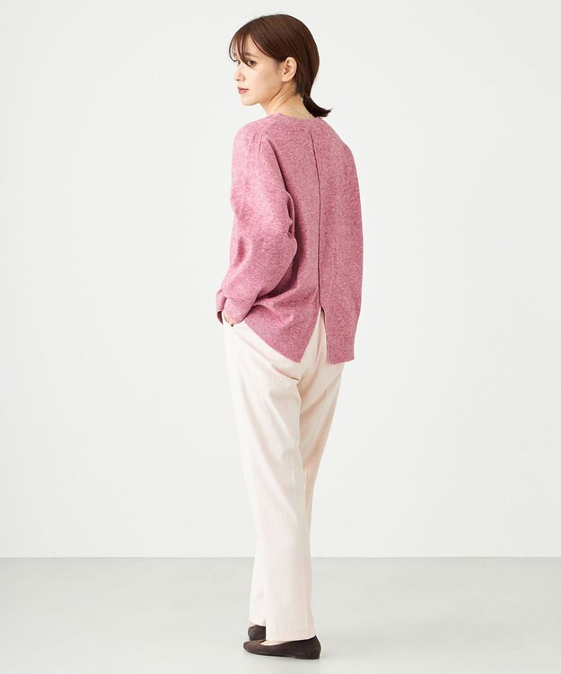 SHARE PARK LADIES ソフトタッチＶネックニット ピンク