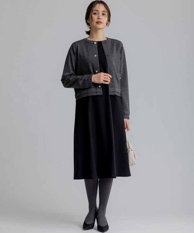 組曲 バックプリーツ ワンピース ブラック系