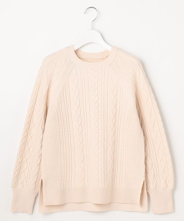 ANY SIS S ケーブル ニット プルオーバー アイボリー