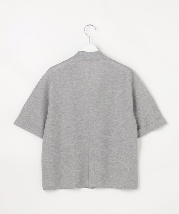 J.PRESS LADIES Vis/Peスパーク ハーフスリーブ ニットジャケット グレー系