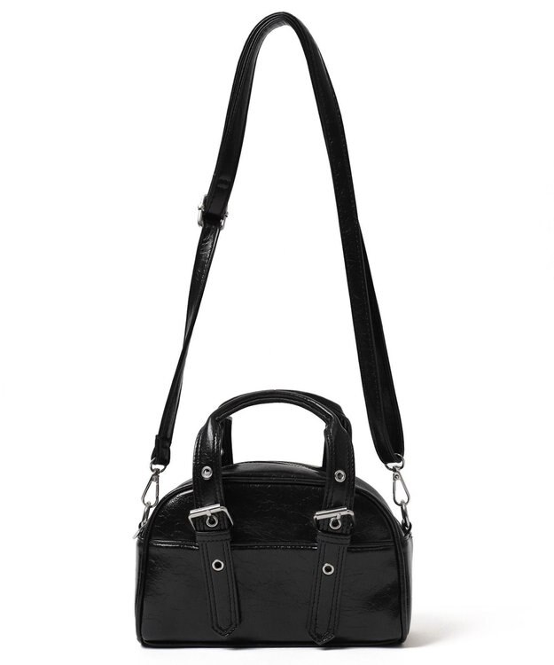 WEGO ハトメハンドルミニボストンショルダー ブラック