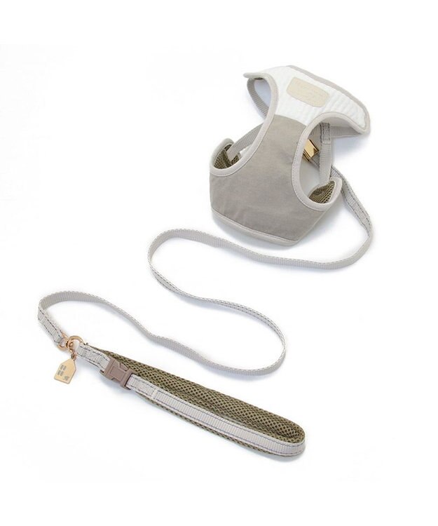 PET PARADISE シンプル リード付きハーネス 【Ｓ】 ベージュ