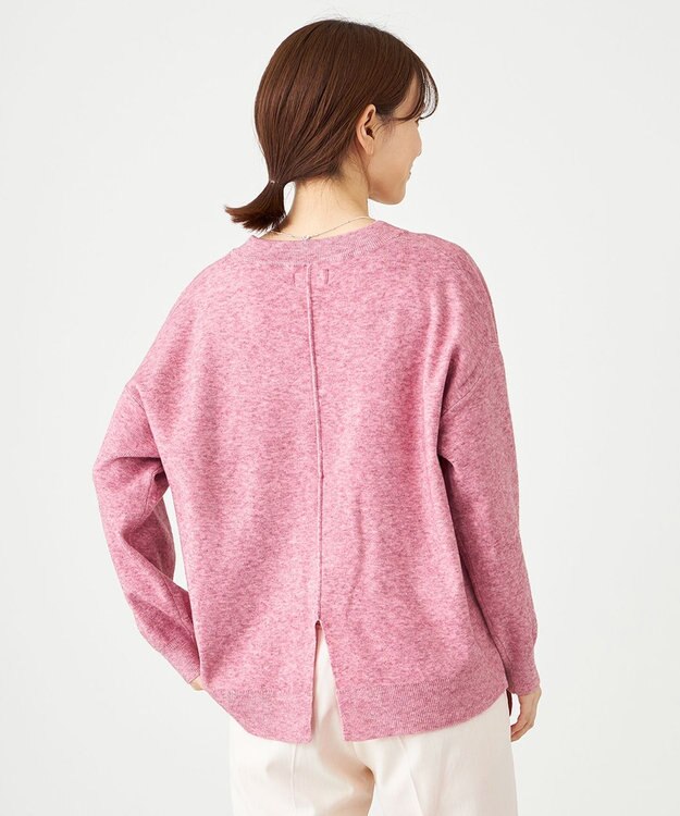 SHARE PARK LADIES ソフトタッチＶネックニット ピンク