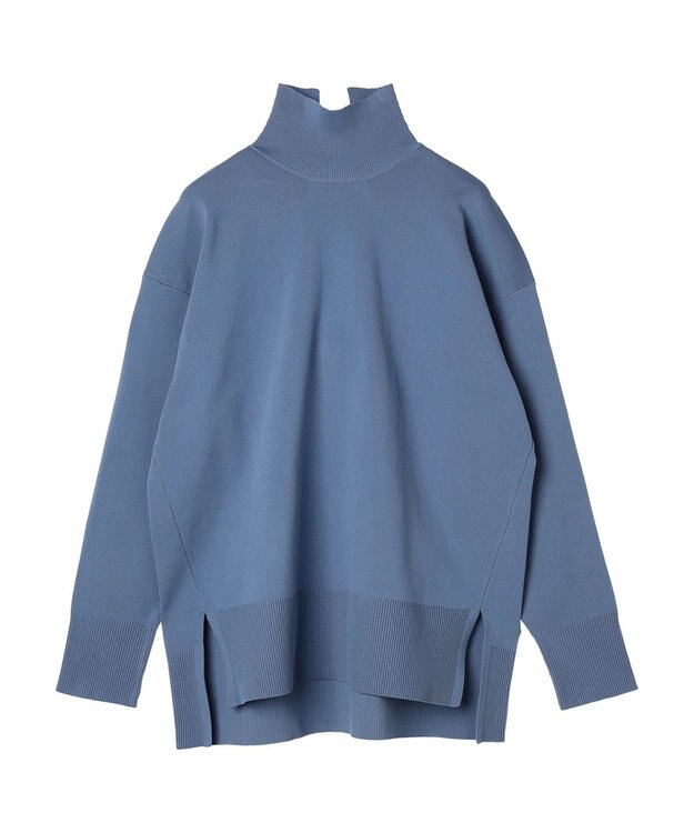 Green Parks かるい　ニットチュニック Sax