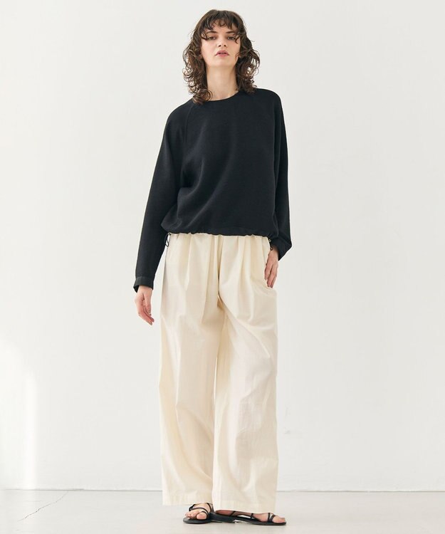 BEIGE， 【洗える・CLUEL 5月号掲載】MALLOW / コットンイージーワイドパンツ Meringue