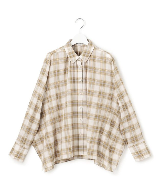 23区 S 【WEB&一部店舗限定】シアーコットン チェック シャツ ベージュチェック
