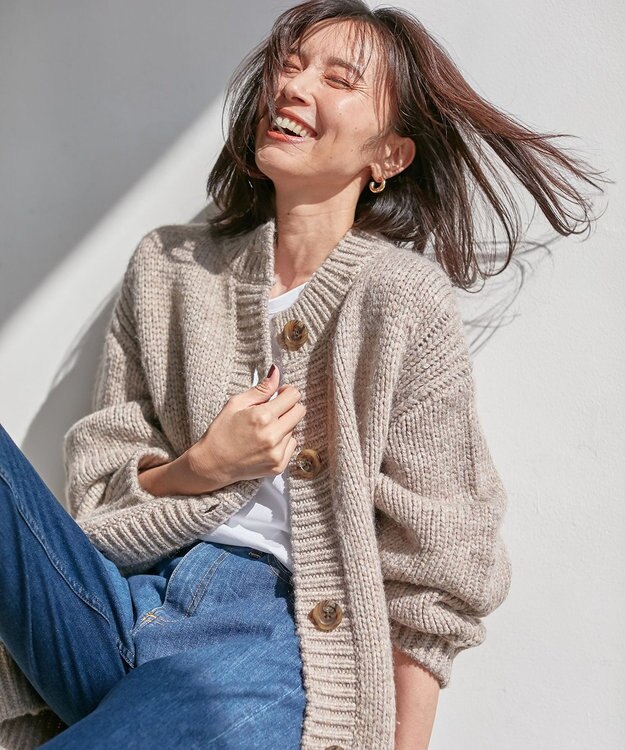 23区 L チャンキー ニットアウター ベージュ系