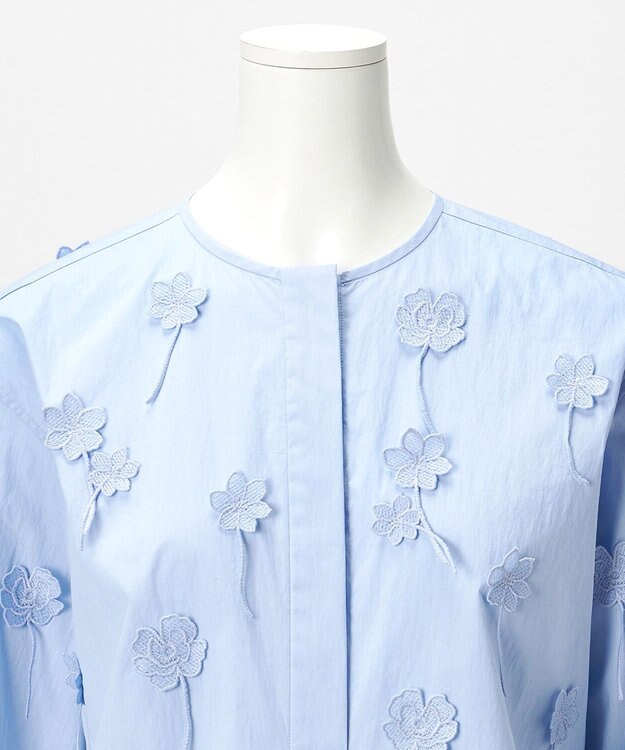 23区 【GOLD LABEL】エンブロイダリータイプライター ブラウス サックス系