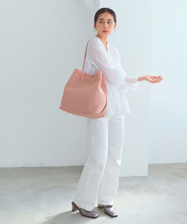 TOPKAPI 【Breath TOPKAPI】メッシュ 2way ビッグ ワンハンドル ショルダーバッグ ピンクグレー