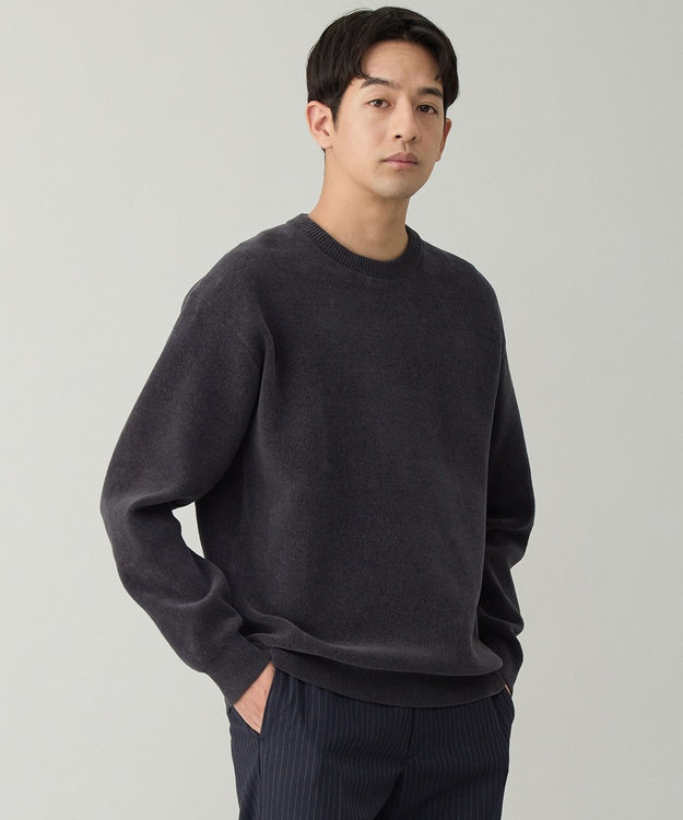 UNFILO MENS ライトモール ニット チャコールグレー