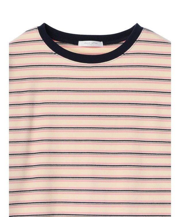 Green Parks マシュマロタッチボーダープルオーバー Pink