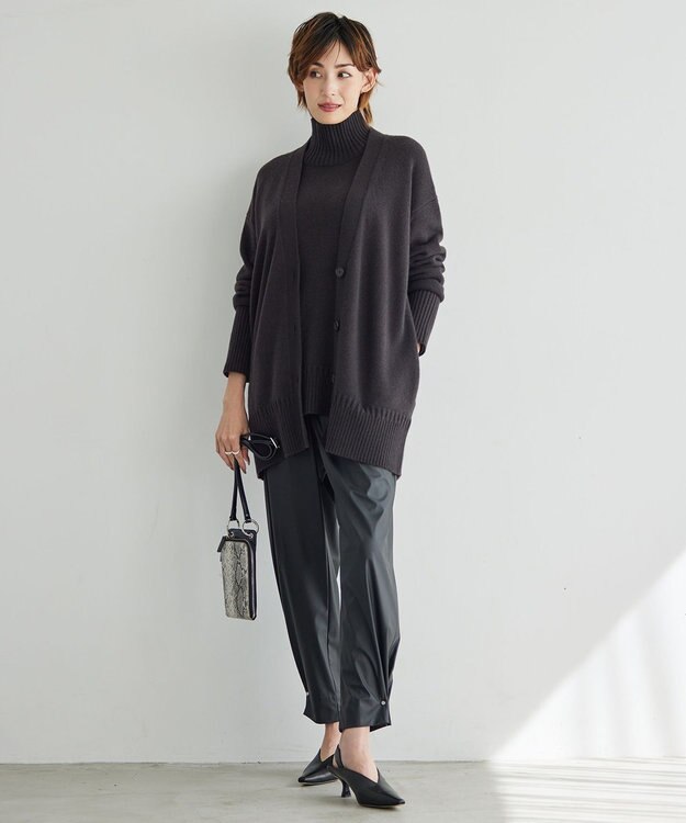 ICB 【洗える】 ソフトカシミヤミックス カーディガン バーントブラウン系