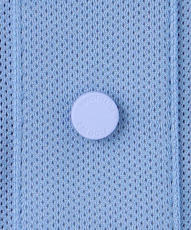 23区GOLF 【MEN】【吸水速乾・UVケア】ストレッチメッシュ ポロ サックスブルー系