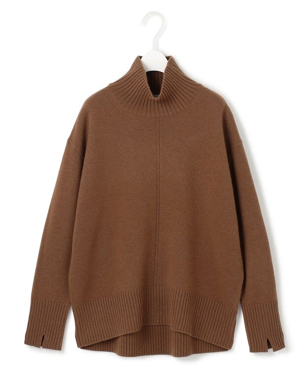 ICB 【洗える】ソフトカシミヤミックス ハイネックニット コーヒー系