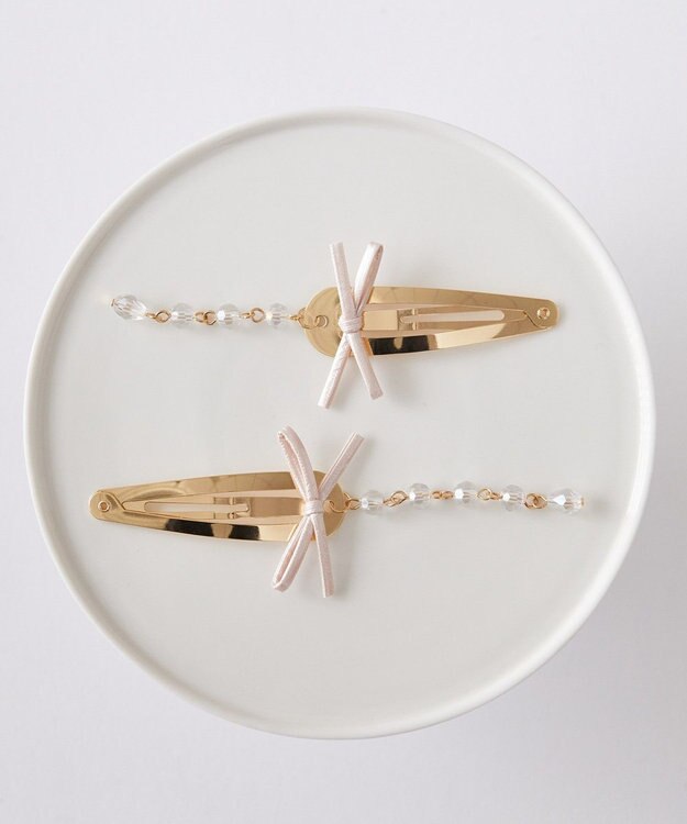 Maison de FLEUR リボンスリーピンセット Light Pink