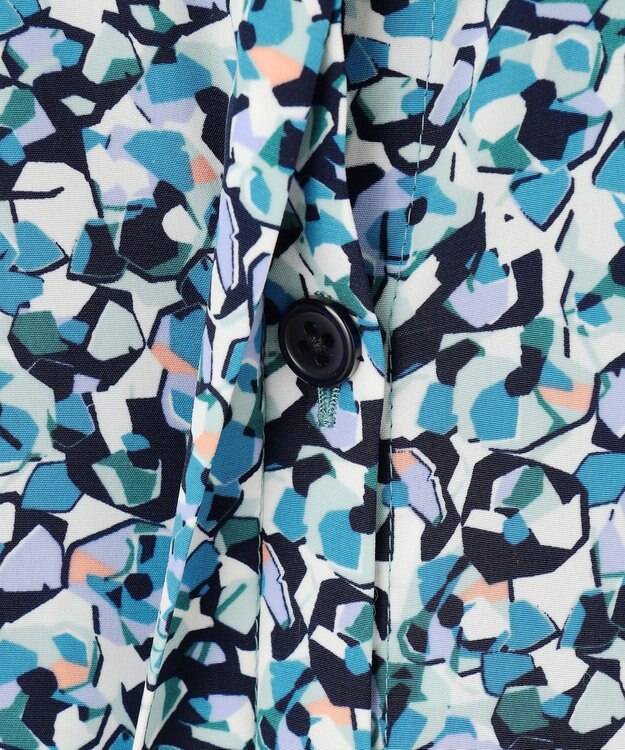 自由区 L 【洗える】フラワーペタルプリント ワンピース メンソール系