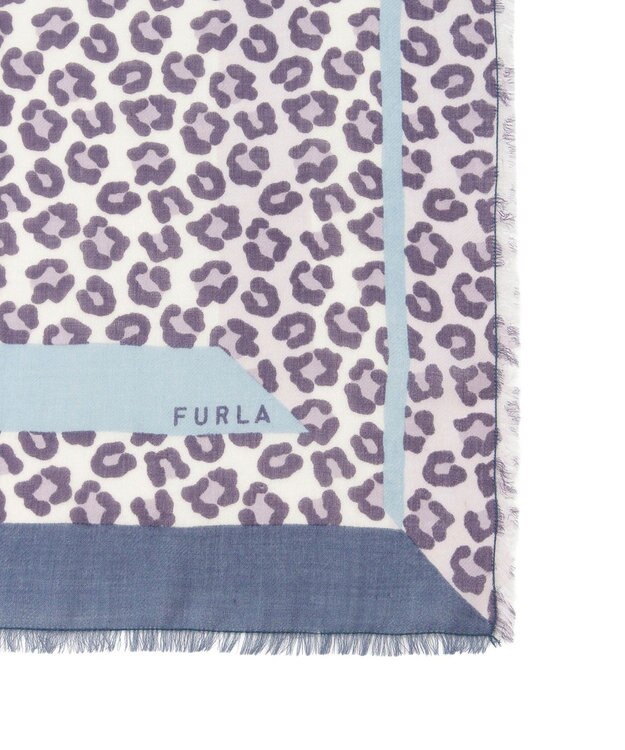 MOONBAT FURLA(フルラ）レオパードウールスカーフ 80×80㎝ グレー