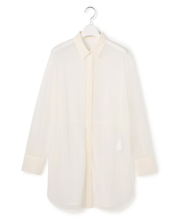 ICB L ハイゲージチュール ロングシャツ オフホワイト