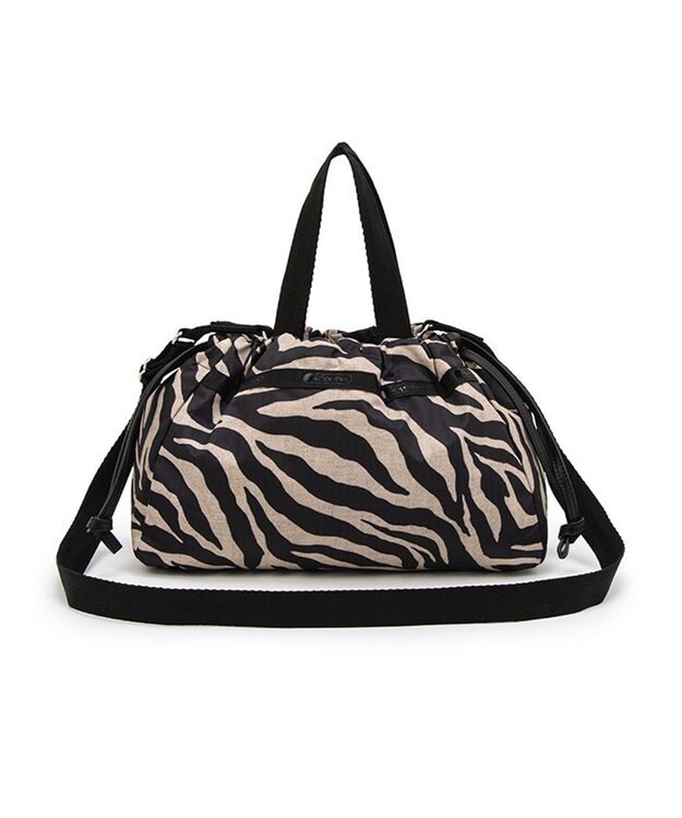 LeSportsac E/W CITY DRAWSTRING BAG??? /アップタウンラフィアゼブラ/ブラック アップタウンラフィアゼブラ/ブラック