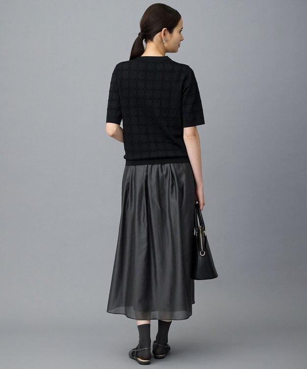 自由区 ジオメトリックアセテート プルオーバー ブラック