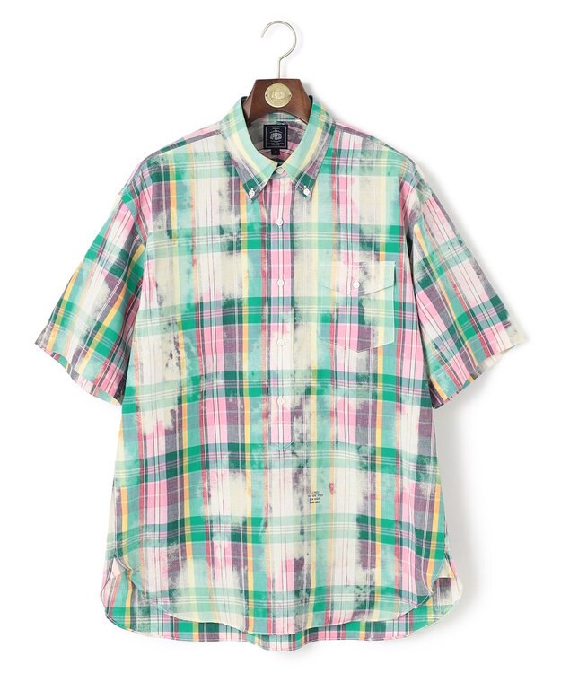 J.PRESS MEN 【J.PRESS ORIGINALS】India Madras Discharge Print Pullover Shirt / Baggy Fit オレンジ系3