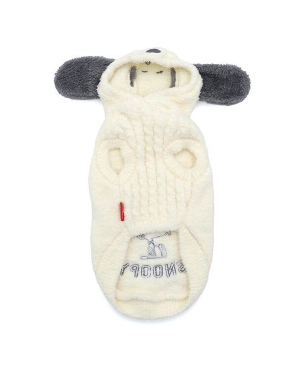 PET PARADISE スヌーピー 遠赤外線 もふもふ パーカー 小型犬 オフホワイト