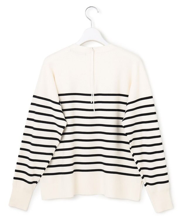 23区 【洗える】ヴィスコースストレッチ ミラノリブ ニット オフ×ブラック