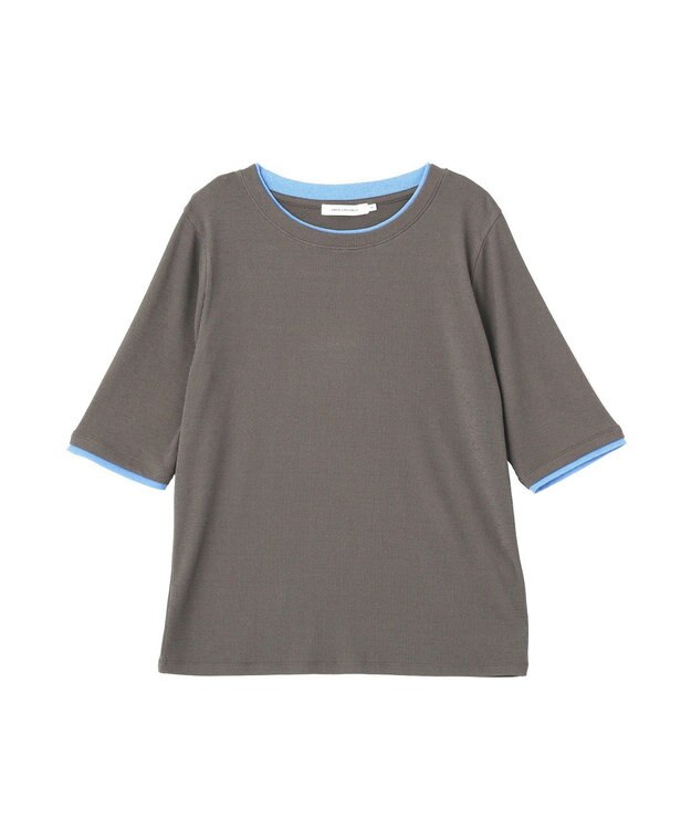 AMERICAN HOLIC シアーリブ配色プルオーバー Charcoal Gray