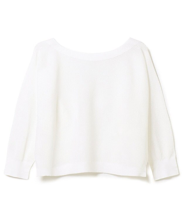 Chacott 【ノーソーイングニット】7分袖メッシュニットTシャツ ホワイト