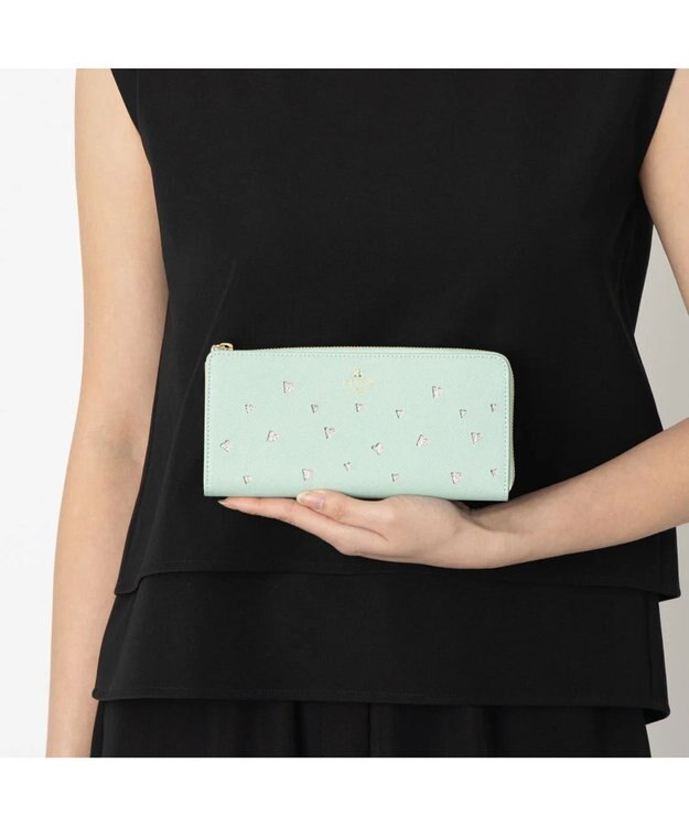LANVIN en Bleu リュクサンブールハート Lファスナー長財布 ミント