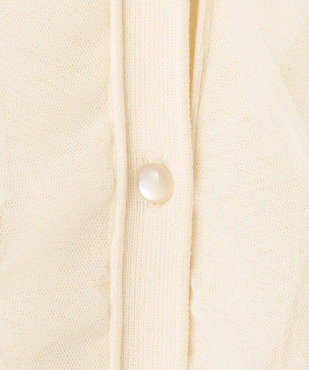 Feroux 【ご好評につき今季も登場！】チュールコンビパフスリーブ ニット アイボリー系