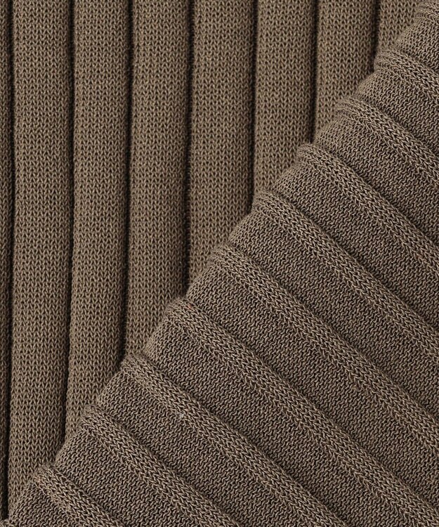 23区 【先行予約】ワイドリブ 五分袖 ポロニット ブラウン系