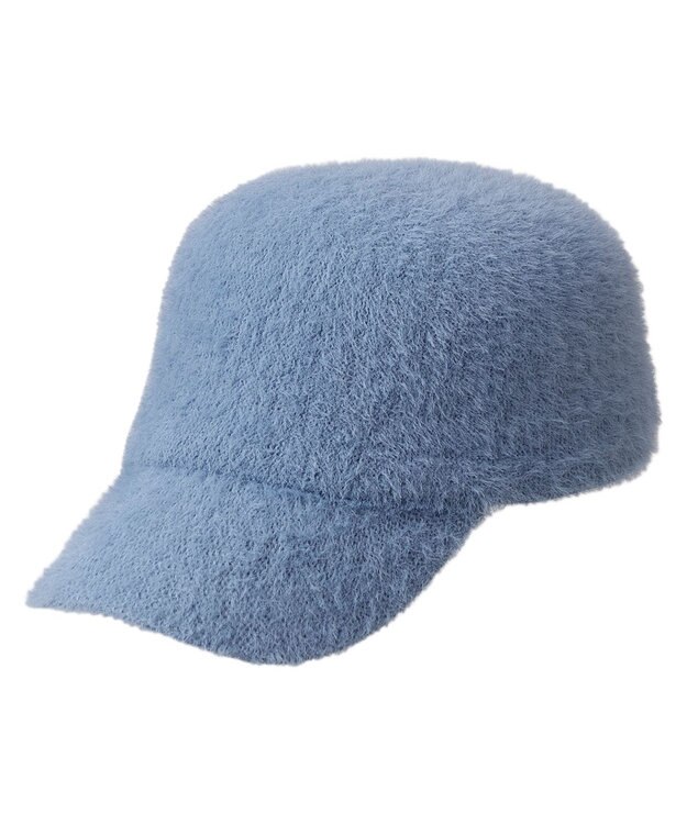 MOONBAT 【洗える】estaa アンゴラ風キャップ サックスブルー