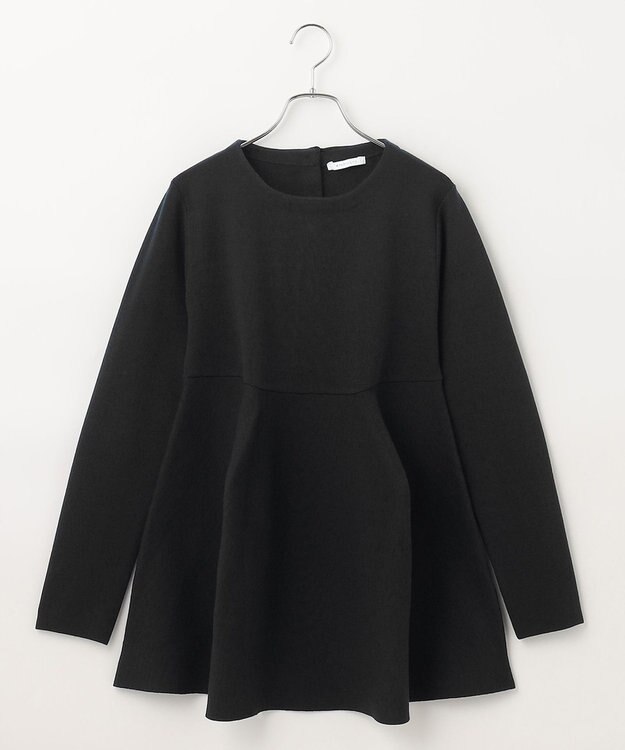 #Newans 【洗える】フォルムペプラムチュニックニット ブラック
