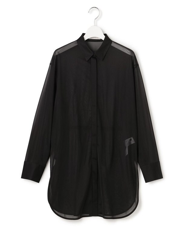 ICB L ハイゲージチュール ロングシャツ ブラック