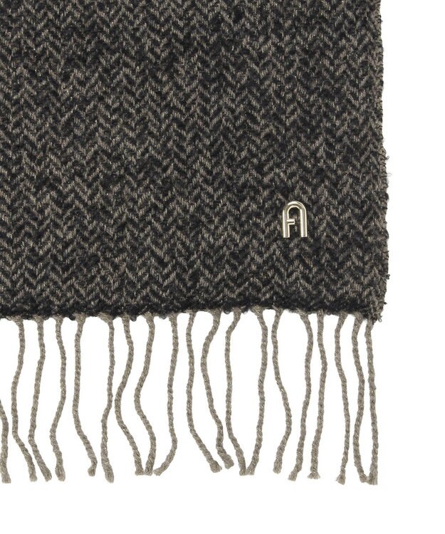 MOONBAT FURLA(フルラ）ループヤーン ツイード調ラメ入り ストール アルパカ混 日本製 ダークブラウン