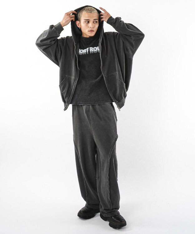 WEGO 【ユニセックス着用ITEM】バルーンBIGダブルZIPパーカー ブラックその他